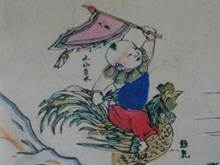 说明: (年画中的大寒物候图)《清代年画》